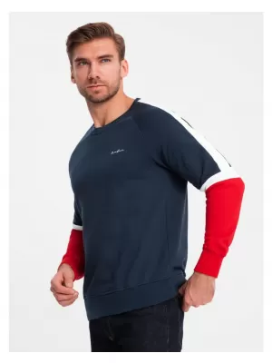 Pánská mikina OMBRE OM-SSNZ-22FW-003 NAVY BLUE