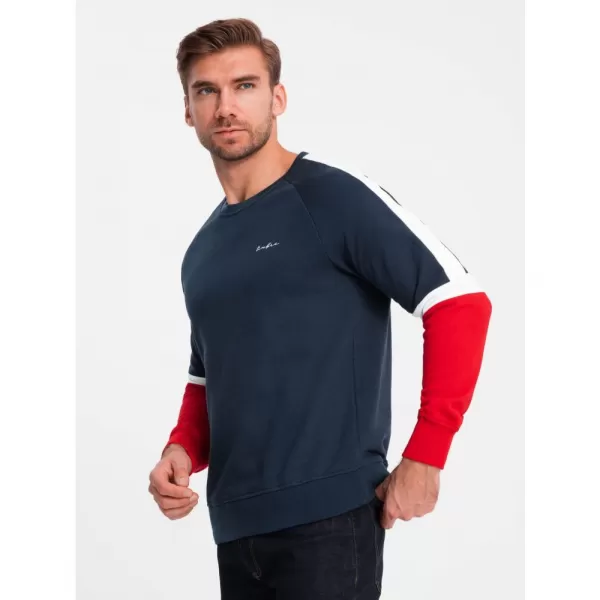  Pánská mikina OMBRE OM-SSNZ-22FW-003 NAVY BLUE 