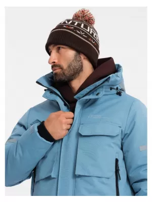 Pánská bunda OMBRE OM-JALJ-0169 BLUE