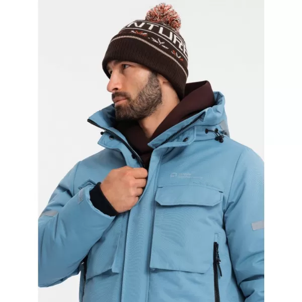  Pánská bunda OMBRE OM-JALJ-0169 BLUE 