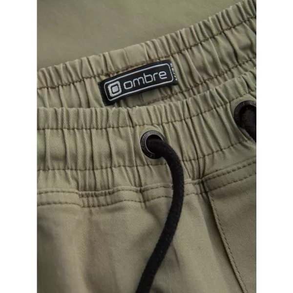  Pánské kalhoty OMBRE OM-PAJO-0125 KHAKI 