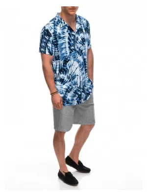 Pánská košile OMBRE OM-SHPS-0113 WHITE/NAVY