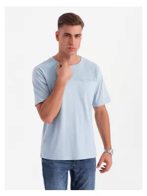 Pánské triko OMBRE OM-TSCT-0171 LIGHT BLUE