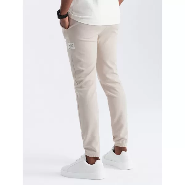  Pánské tepláky OMBRE OM-PASK-0211 LIGHT BEIGE 