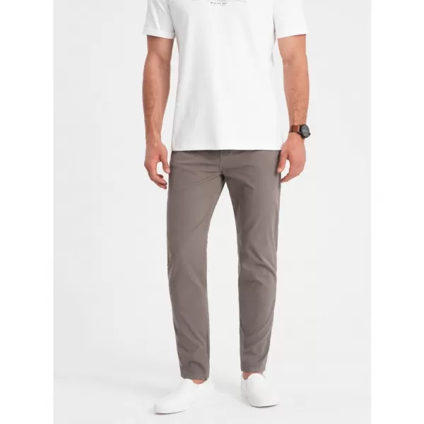  Pánské kalhoty OMBRE OM-PACP-0151 DARK BEIGE 