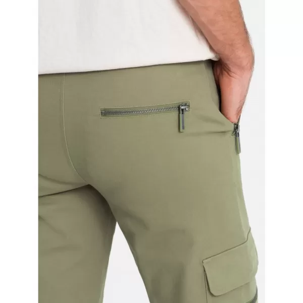  Pánské kalhoty OMBRE OM-PACG-0204 OLIVE 
