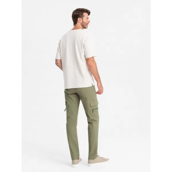  Pánské kalhoty OMBRE OM-PACG-0204 OLIVE 