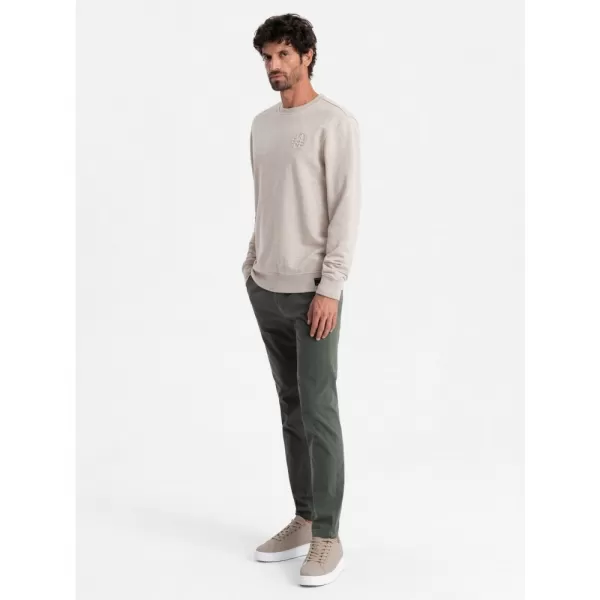  Pánská mikina OMBRE OM-SSNZ-0163 BEIGE 
