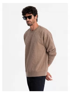 Pánská mikina OMBRE OM-SSNZ-0164 BROWN
