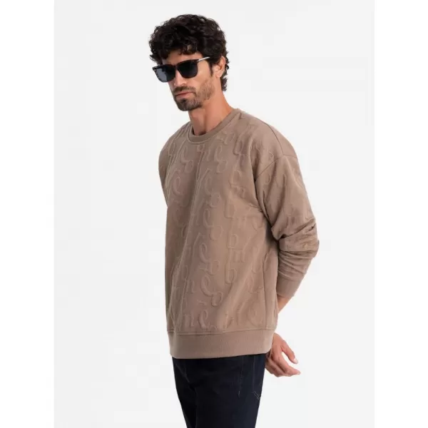  Pánská mikina OMBRE OM-SSNZ-0164 BROWN 