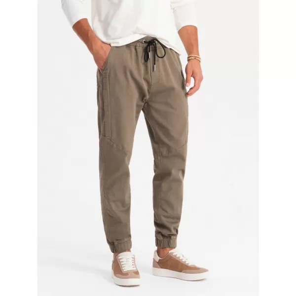  Pánské tepláky OMBRE OM-PAJO-0202 DARK BROWN 