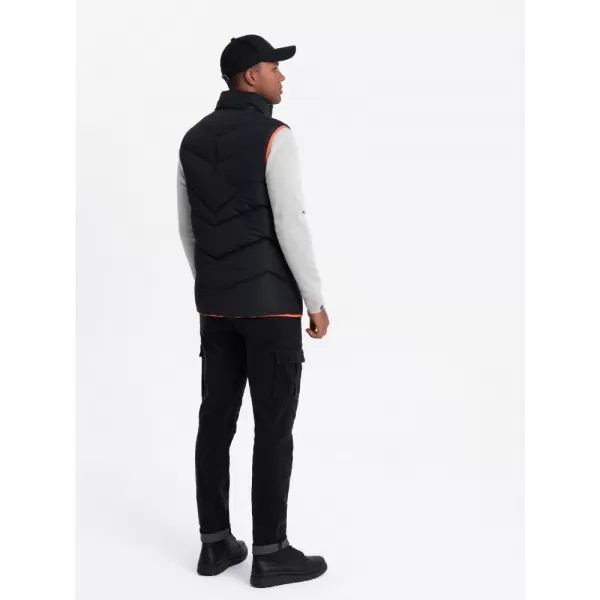  Pánská vesta OMBRE OM-JAVJ-0210 BLACK 