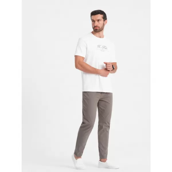  Pánské kalhoty OMBRE OM-PACP-0151 DARK BEIGE 