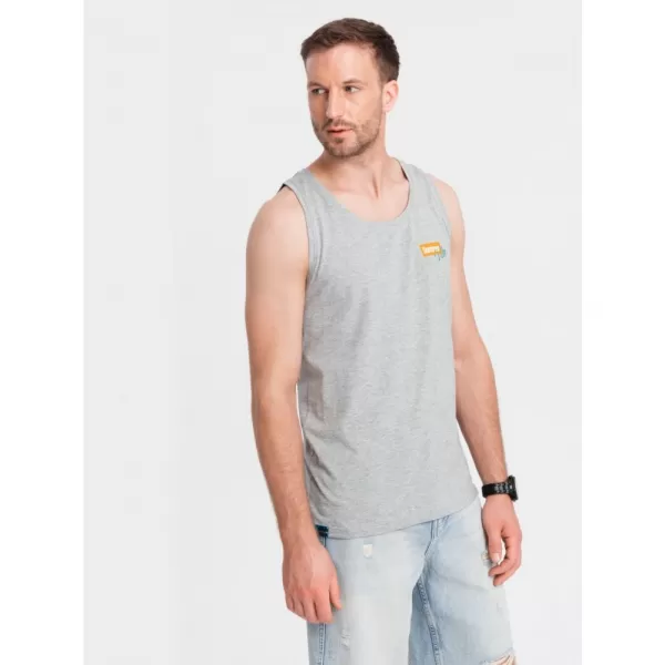  Pánské tílko OMBRE OM-TSTT-0191 GREY MELANGE 