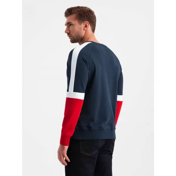  Pánská mikina OMBRE OM-SSNZ-22FW-003 NAVY BLUE 