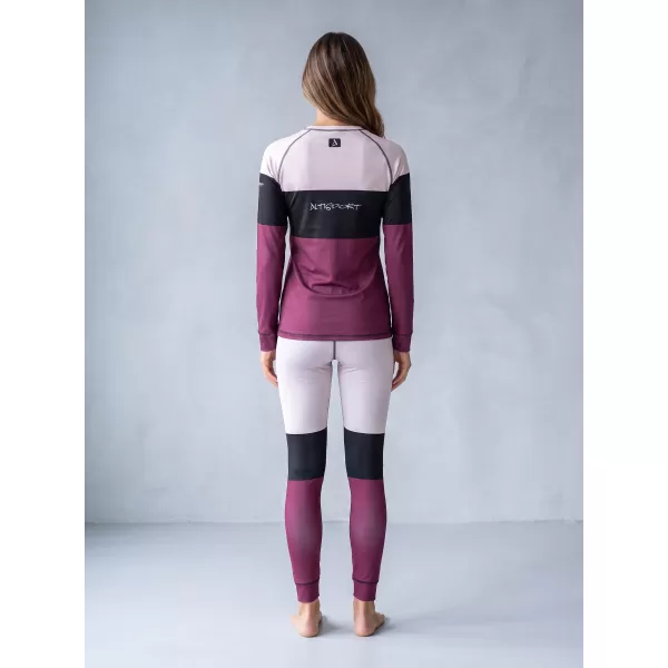  Dámské funkční termo triko s dlouhým rukávem premium ALTISPORT VOJ/ALW051TER01 VÍNOVÁ 