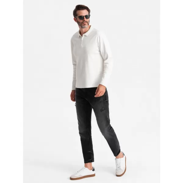  Pánské triko OMBRE OM-POLS-0130 WHITE 