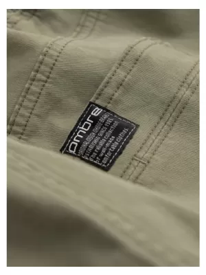 Pánské kalhoty OMBRE OM-PAJO-0125 KHAKI