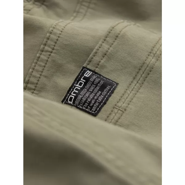  Pánské kalhoty OMBRE OM-PAJO-0125 KHAKI 
