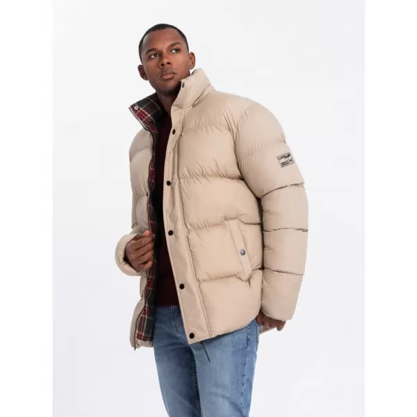  Pánská zimní bunda OMBRE OM-JAHP-0205 BEIGE 