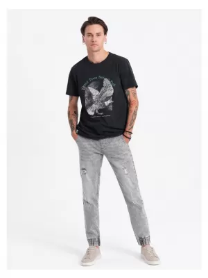 Pánské džíny OMBRE OM-PADJ-0150 LIGHT GREY