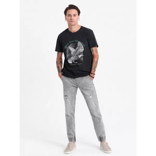  Pánské džíny OMBRE OM-PADJ-0150 LIGHT GREY 