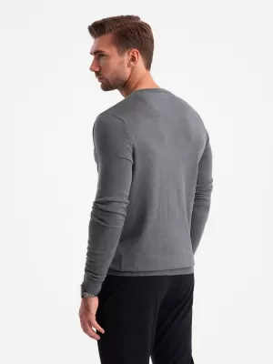Pánský svetr OMBRE OM-SWBS-0106 GREY MELANGE