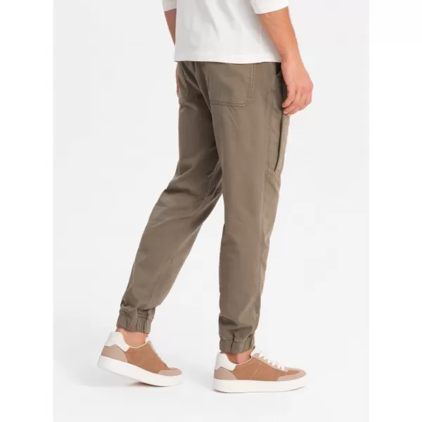  Pánské tepláky OMBRE OM-PAJO-0202 DARK BROWN 