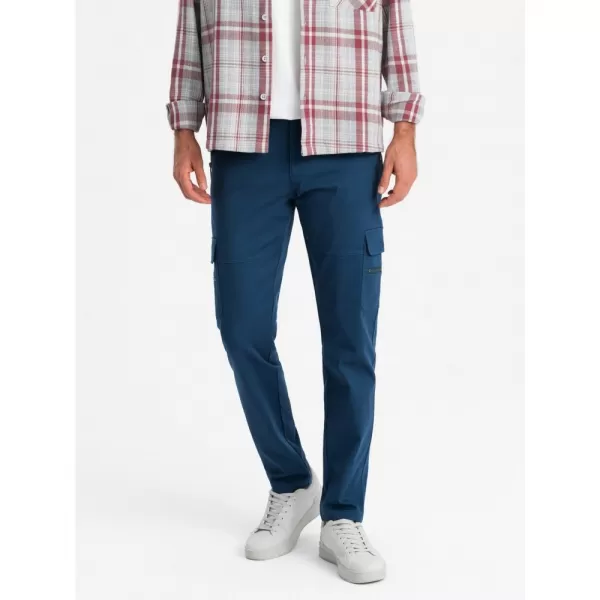  Pánské kalhoty OMBRE OM-PACG-0204 DARK BLUE 