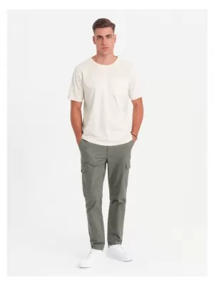 Pánské triko OMBRE OM-TSCT-0171 WHITE