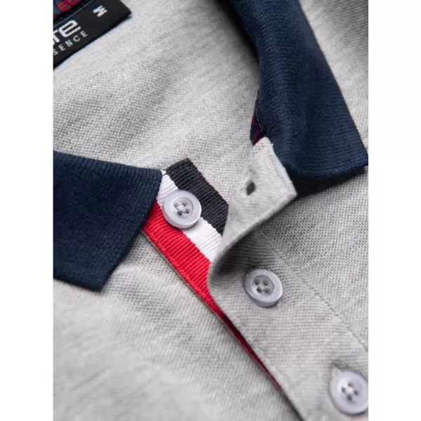  Pánské triko s límečkem OMBRE OM-POSS-0105 GRAY MELANGE 