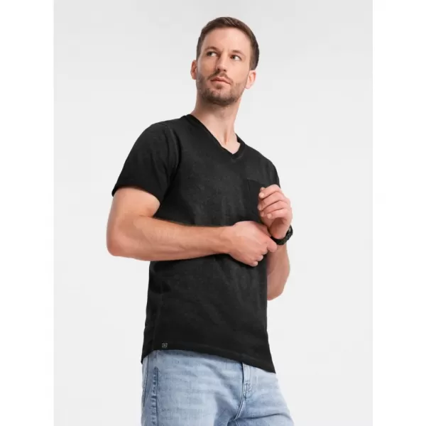  Pánské triko OMBRE OM-TSCT-22SS-002 BLACK 