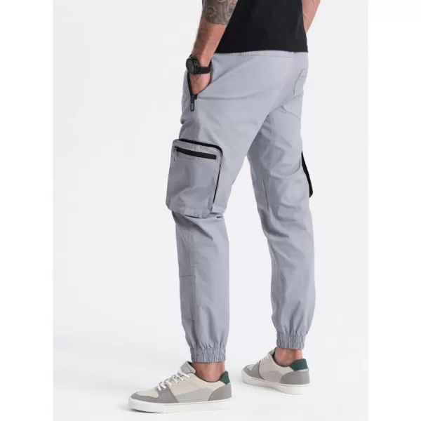  Pánské kalhoty OMBRE OM-PAJO-0135 LIGHT GREY 