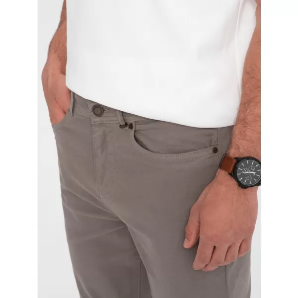  Pánské kalhoty OMBRE OM-PACP-0151 DARK BEIGE 