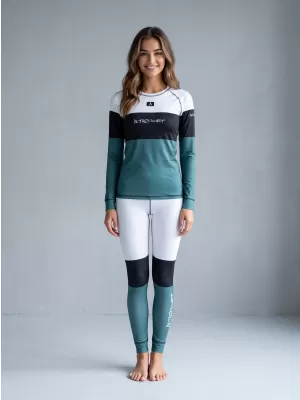 Dámské funkční termo kalhoty premium ALTISPORT VOJ/ALW051TER02 BÍLOZELENÁ