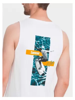 Pánské tílko OMBRE OM-TSTT-0191 WHITE