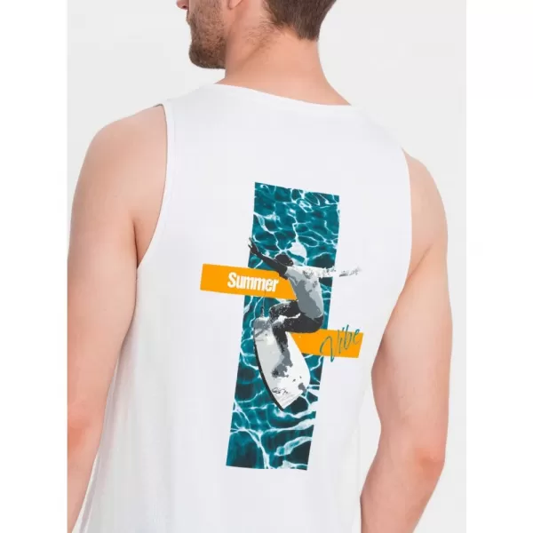  Pánské tílko OMBRE OM-TSTT-0191 WHITE 