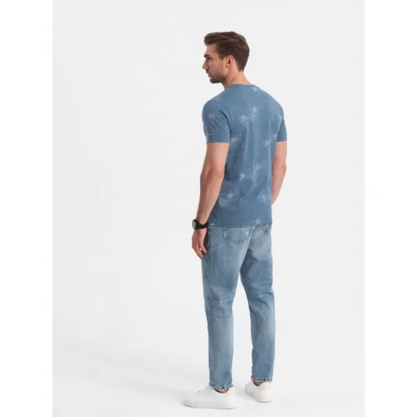  Pánské triko OMBRE OM-TSFP-0179 BLUE DENIM 