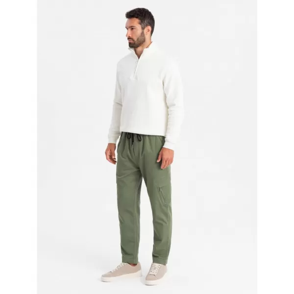  Pánské kalhoty OMBRE OM-PAJO-0199 OLIVE 