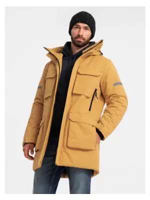 Pánská bunda OMBRE OM-JALJ-0169 YELLOW