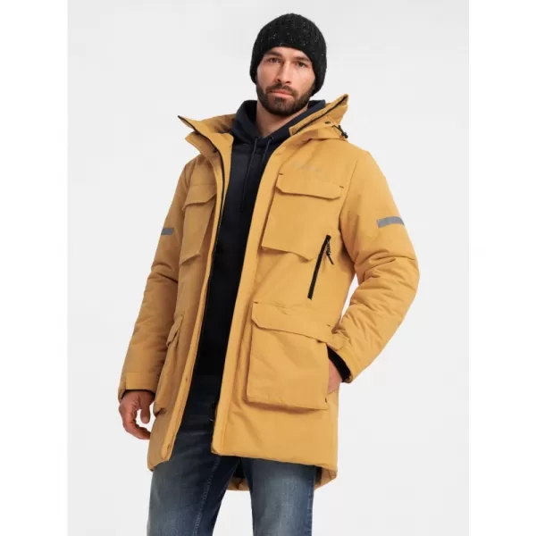  Pánská bunda OMBRE OM-JALJ-0169 YELLOW 