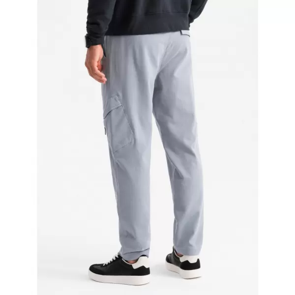  Pánské kalhoty OMBRE OM-PAJO-0199 LIGHT GREY 