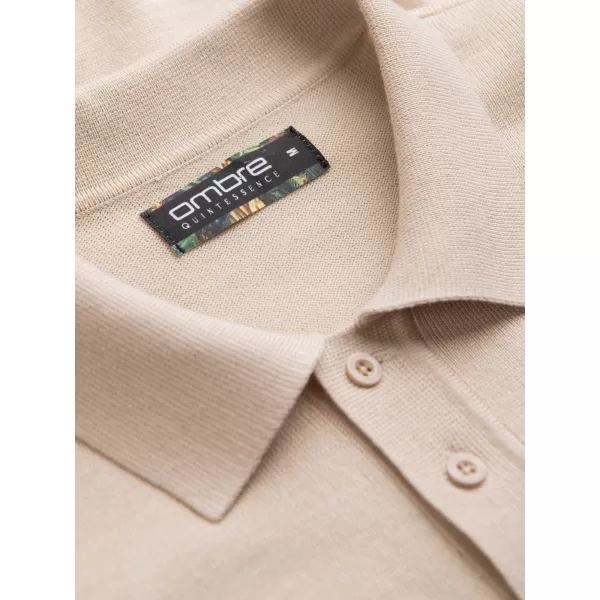  Pánské triko s límečkem OMBRE OM-POSS-0118 BEIGE 