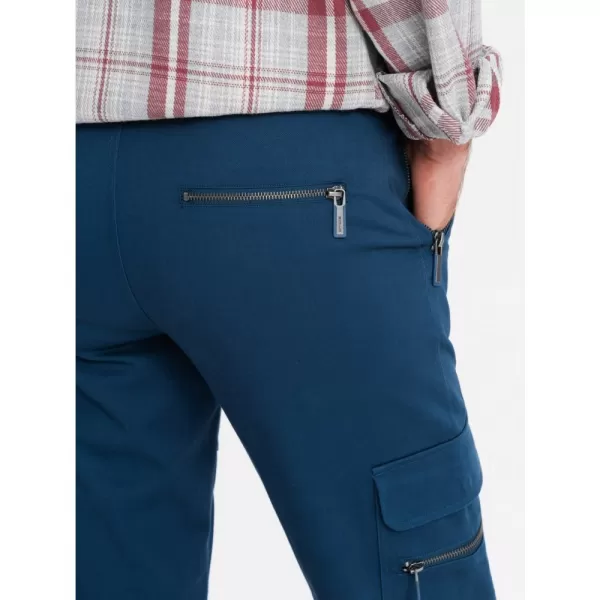  Pánské kalhoty OMBRE OM-PACG-0204 DARK BLUE 
