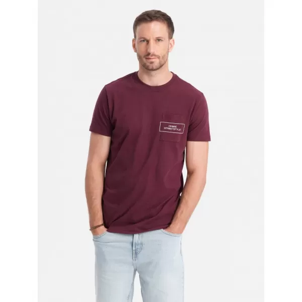  Pánské triko OMBRE OM-TSCT-0108 MAROON 