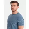 Pánské triko OMBRE OM-TSFP-0179 BLUE DENIM