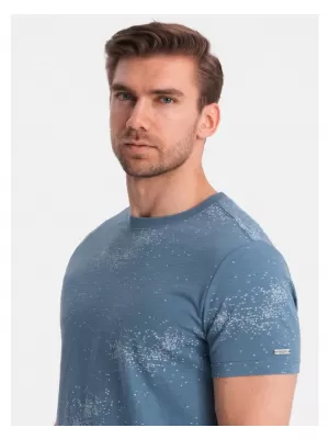 Pánské triko OMBRE OM-TSFP-0179 BLUE DENIM