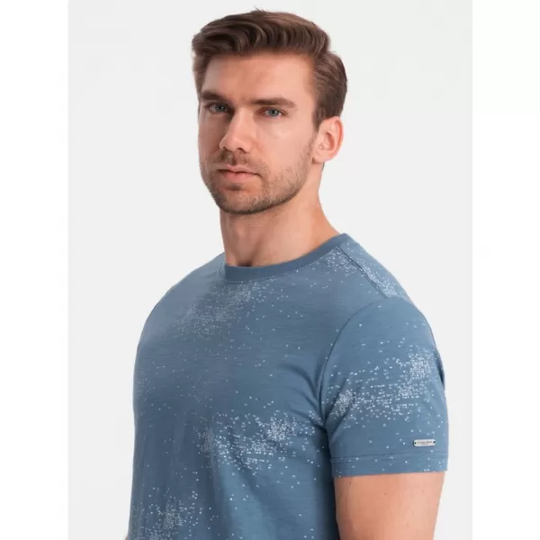  Pánské triko OMBRE OM-TSFP-0179 BLUE DENIM 