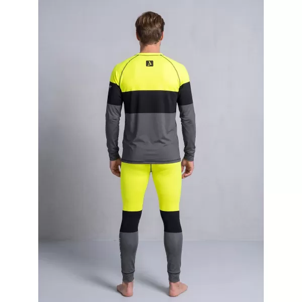  Pánské funkční termo kalhoty premium ALTISPORT VOJ/ALM051TER02 NEON YELLOW/ŠEDÁ 