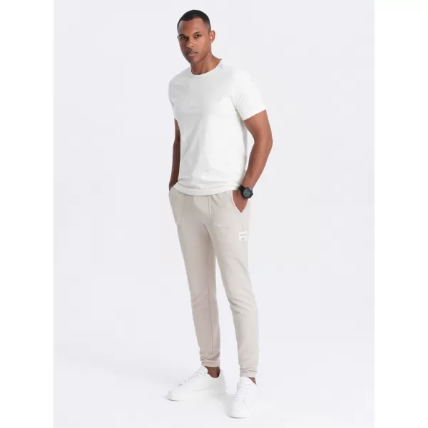  Pánské tepláky OMBRE OM-PASK-0211 LIGHT BEIGE 